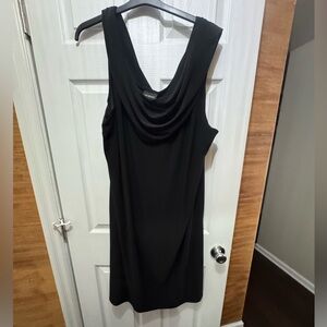Lane Bryant Sleek Black Cowl Neck Midi Dress